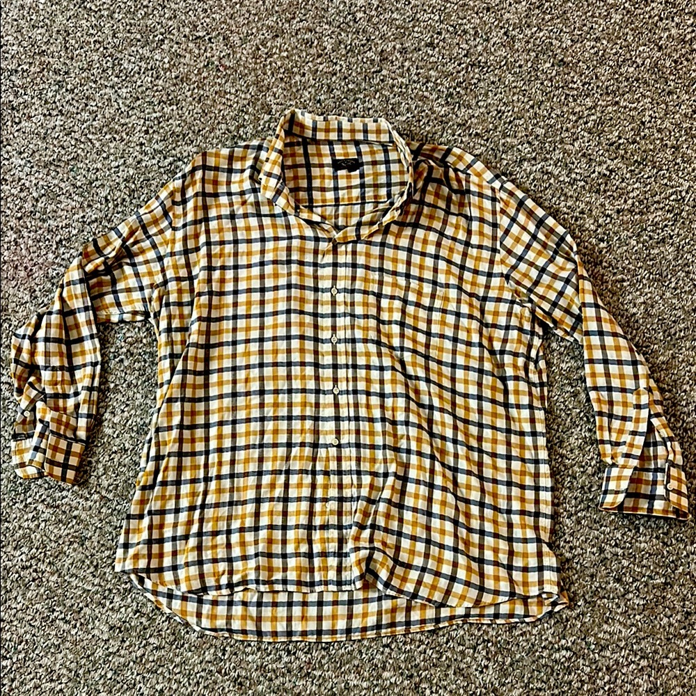 Paul & Shark Yellow and Black Checkered Shirt